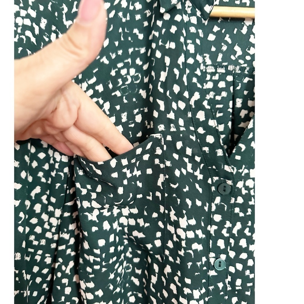 Fortune + Ivy Green Print Ling Sleeve Blouse Top Sz XL - Picture 6 of 6